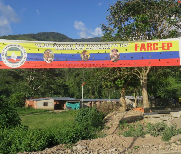 FARC propaganda in San José del Tarra, Catatumbo.