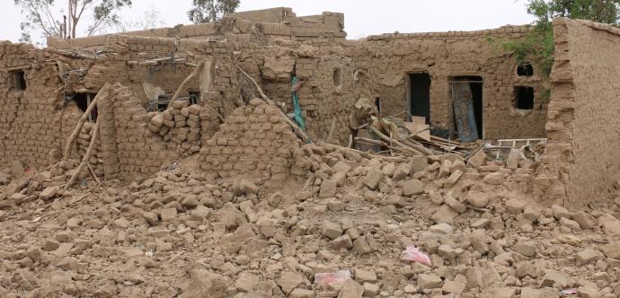 Maisons détruites à Al-Kafj, Sa’da