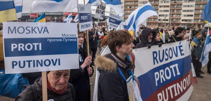 Manifestation du groupe militant anti-guerre russe 