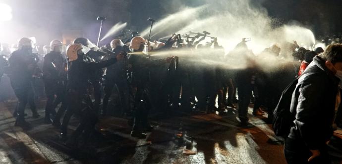 Répression policière lors d'une manifestation