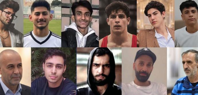 visage de jeunes hommes qui encourent la peine de mort en Iran