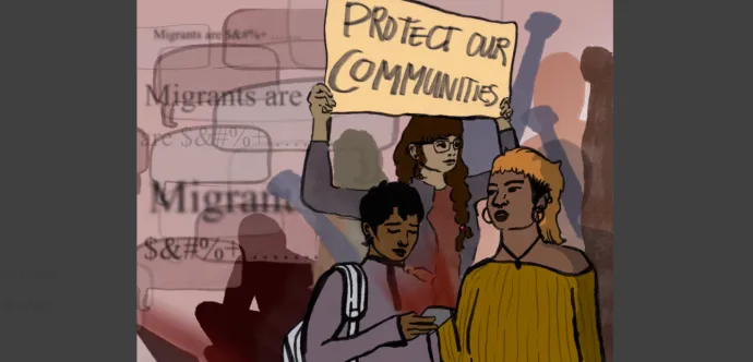Dessin représentant des femmes militant pour l'égalité des genres et des diversités sexuelles
