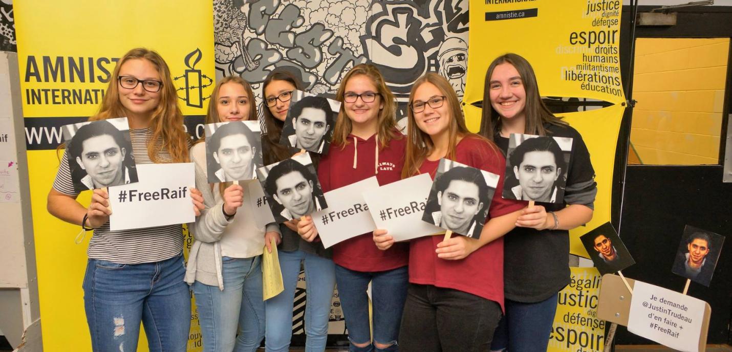 Action pour Raif Badawi - Congrès des jeunes 2016