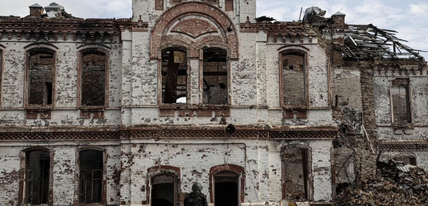 Bâtiment détruit en Ukraine