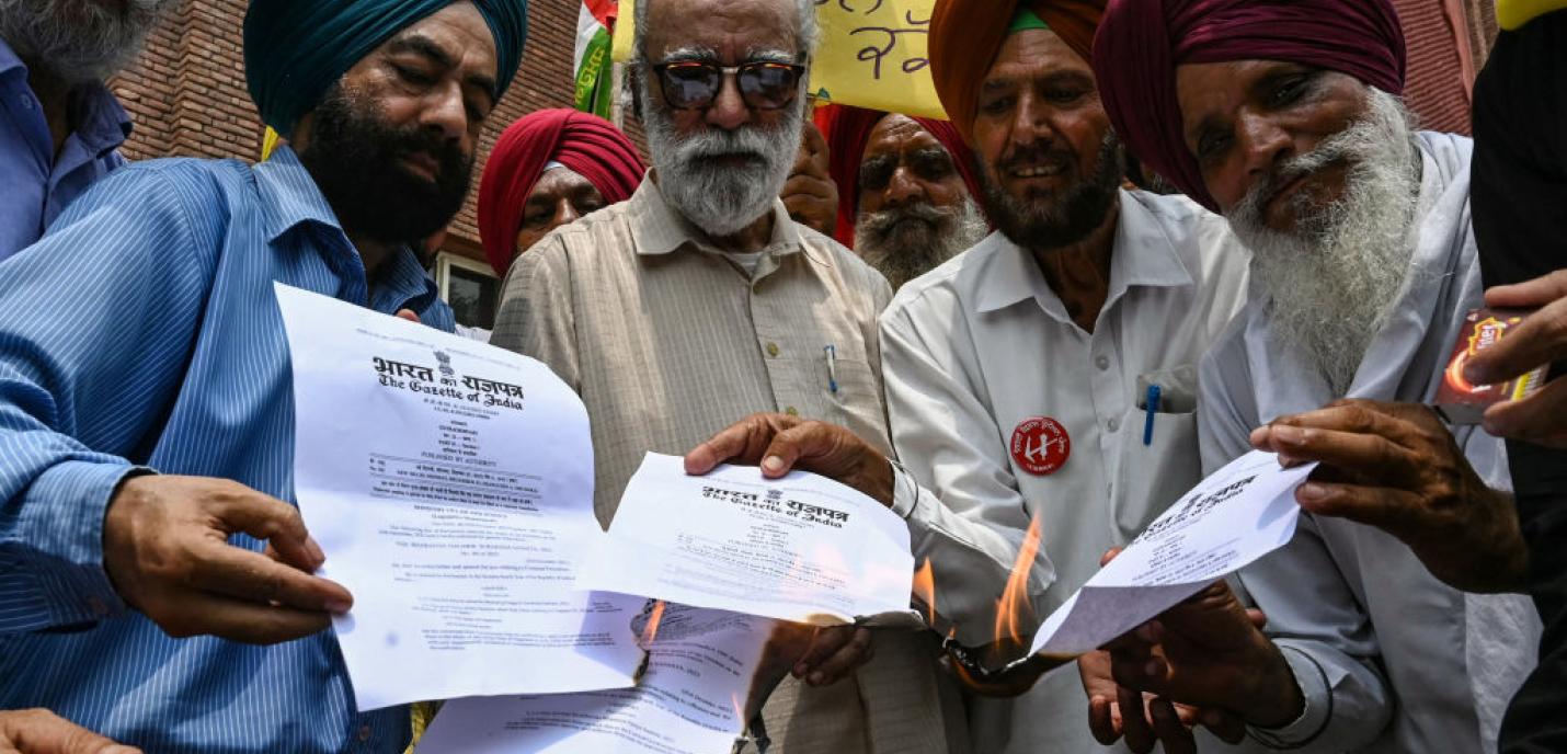 Members of various organisations protest against the implementation of three new criminal laws. Photo by NARINDER NANU/AFP via Getty Images