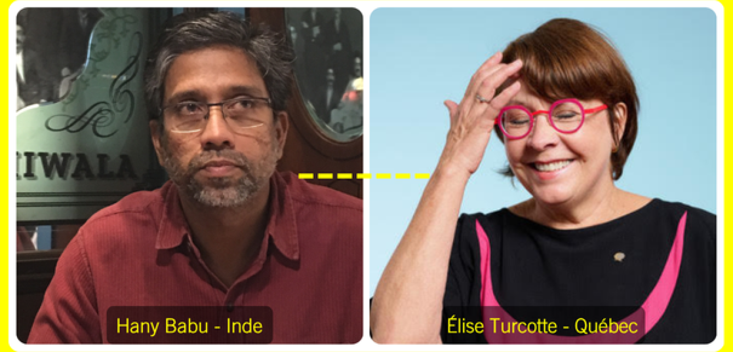 Hany Babu (Inde) et Élise Turcotte (Québec)