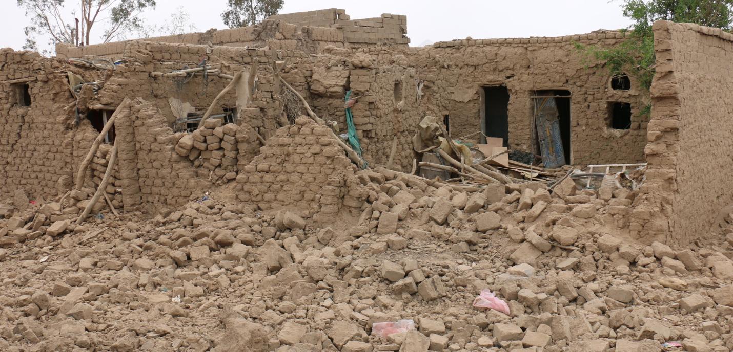 Maisons détruites à Al-Kafj, Sa’da