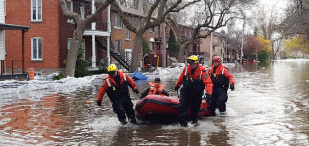 Évacuation à Montréal lors des inondations au printemps 2019