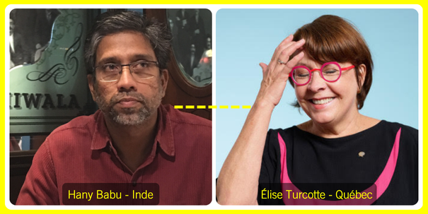 Hany Babu (Inde) et Élise Turcotte (Québec)