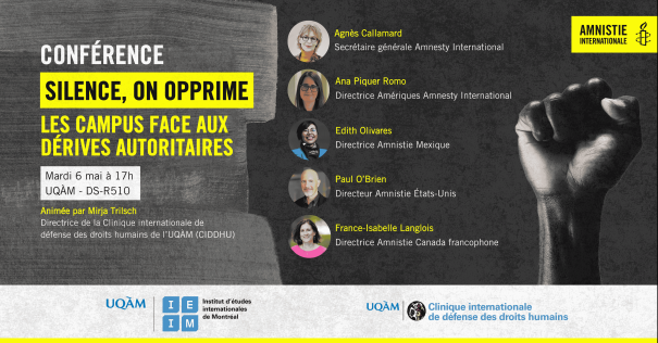 Silence on opprime, conférence du 6 mai