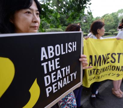 Pancarte contre la peine de mort