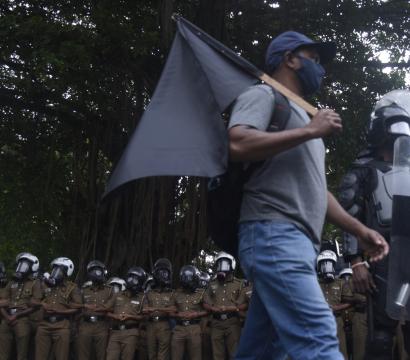 Manifestants au Sri Lanka