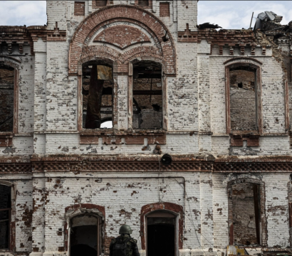 Bâtiment détruit en Ukraine