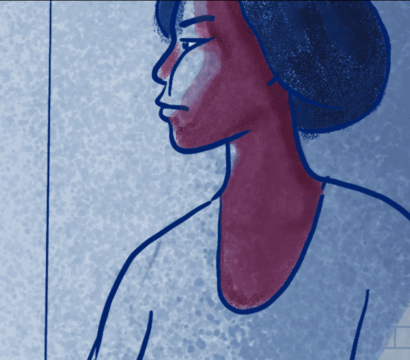 Illustration d'une femme qui regarde à travers la fenêtre