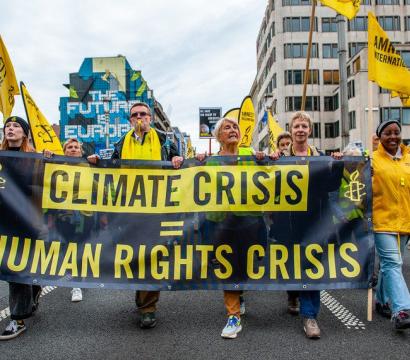 Manifestation contre le changement climatique et pour la défense des droits humains