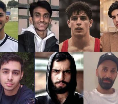 visage de jeunes hommes qui encourent la peine de mort en Iran