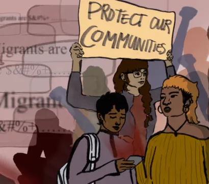Dessin représentant des femmes militant pour l'égalité des genres et des diversités sexuelles